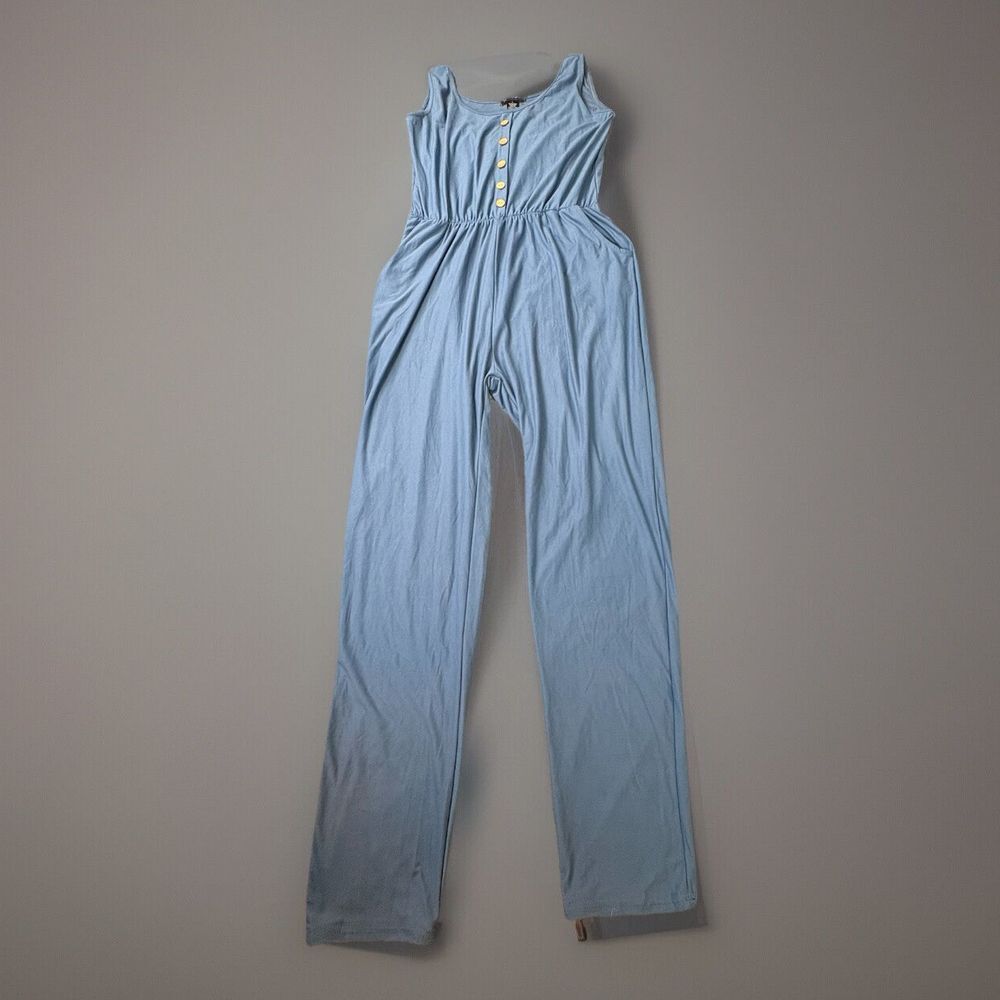 C-Mode Jumpsuit Women's L Blue Sleeveless Boho Minimalist Modern Loungewear Soft